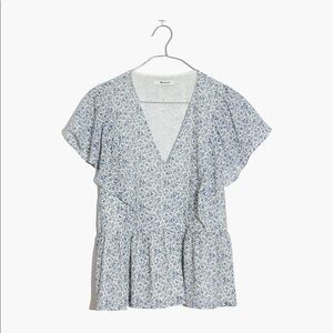 COPY - Madewell Georgette Ruffle Sleeve Peplum To…